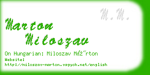 marton miloszav business card